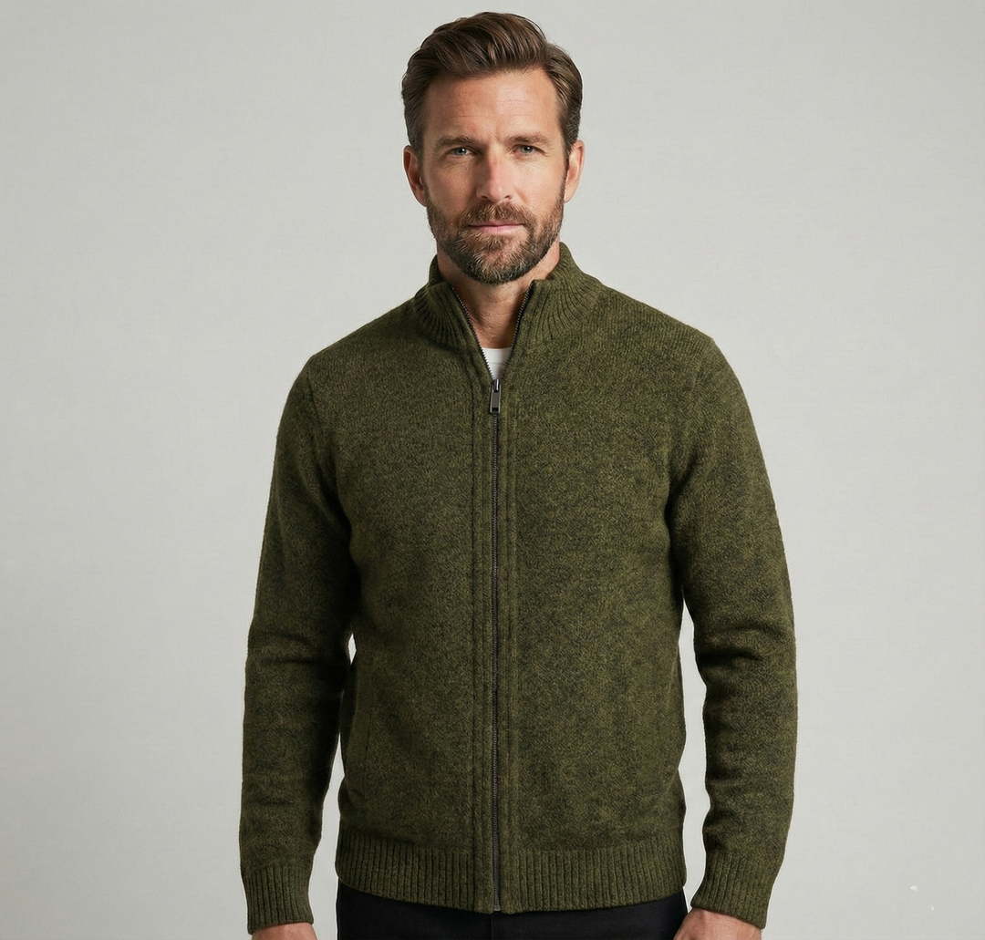 Leandro Merino Wool Cardigan, view 5 - Elena Harper