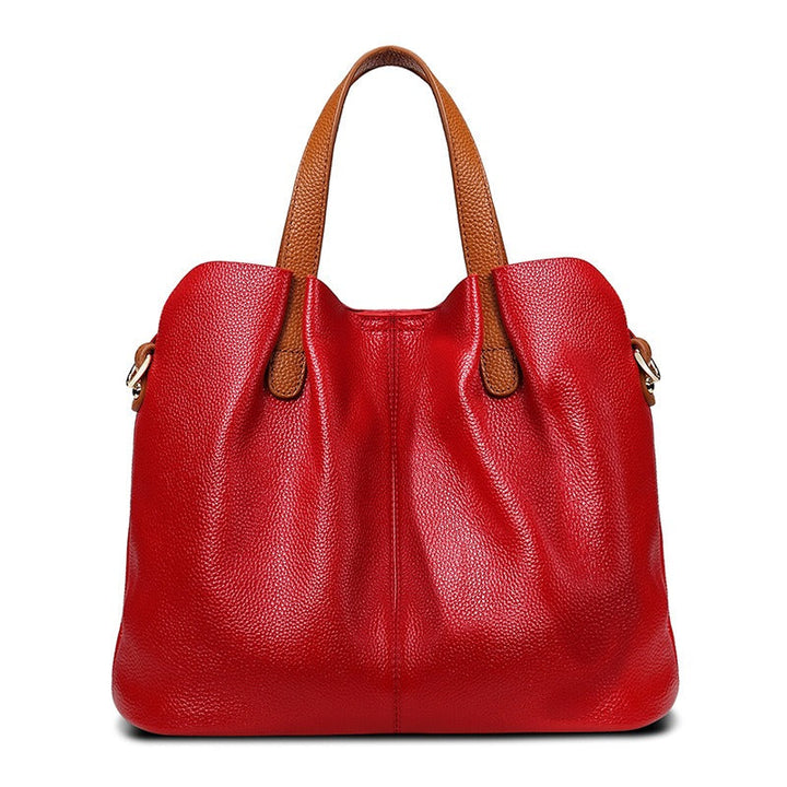 Alana | Genuine Leather Handbags Head Layer Cowhide Litchi Grain Women Handbag