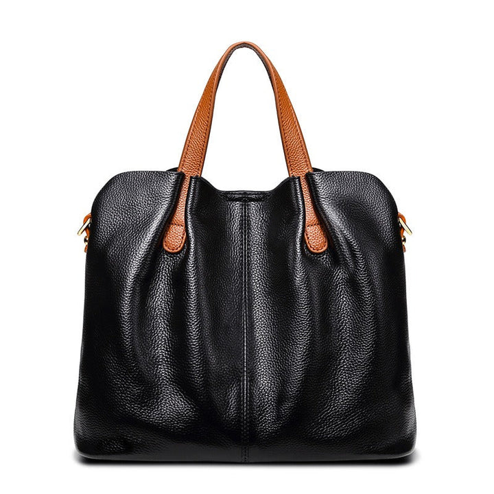 Alana | Genuine Leather Handbags Head Layer Cowhide Litchi Grain Women Handbag