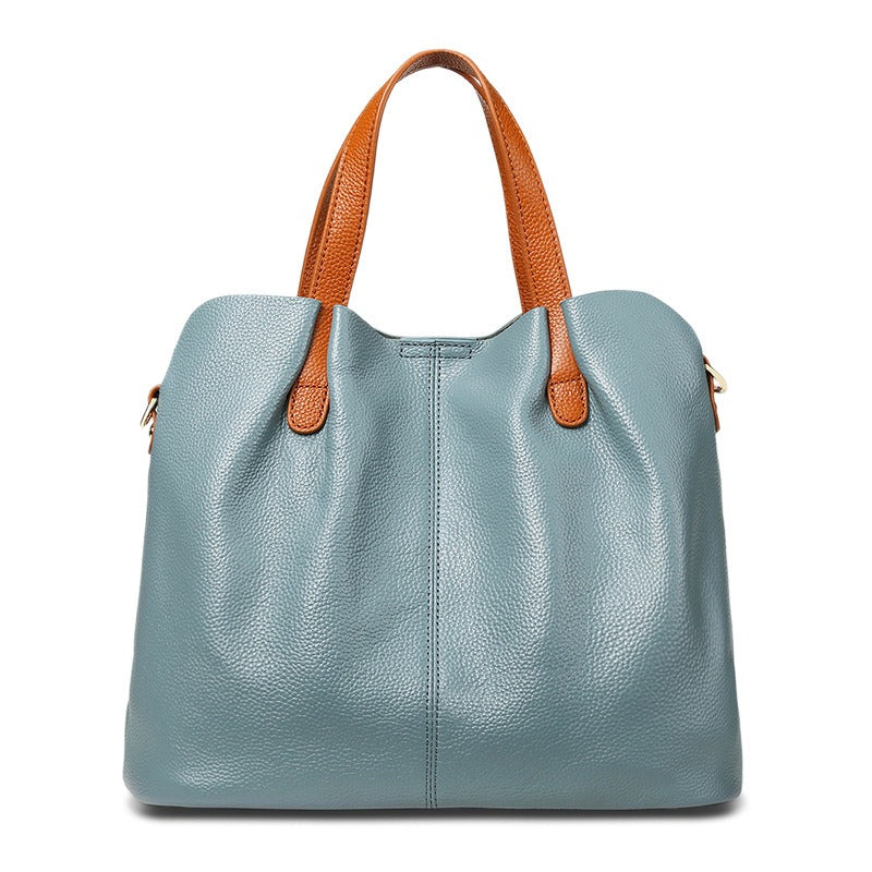 Alana | Genuine Leather Handbags Head Layer Cowhide Litchi Grain Women Handbag