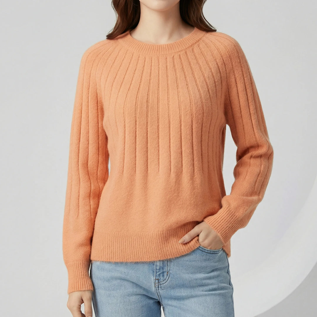 Women's Ribbed Crew Neck Jumper – Yvonne
