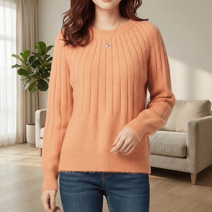 Women's Ribbed Crew Neck Jumper – Yvonne
