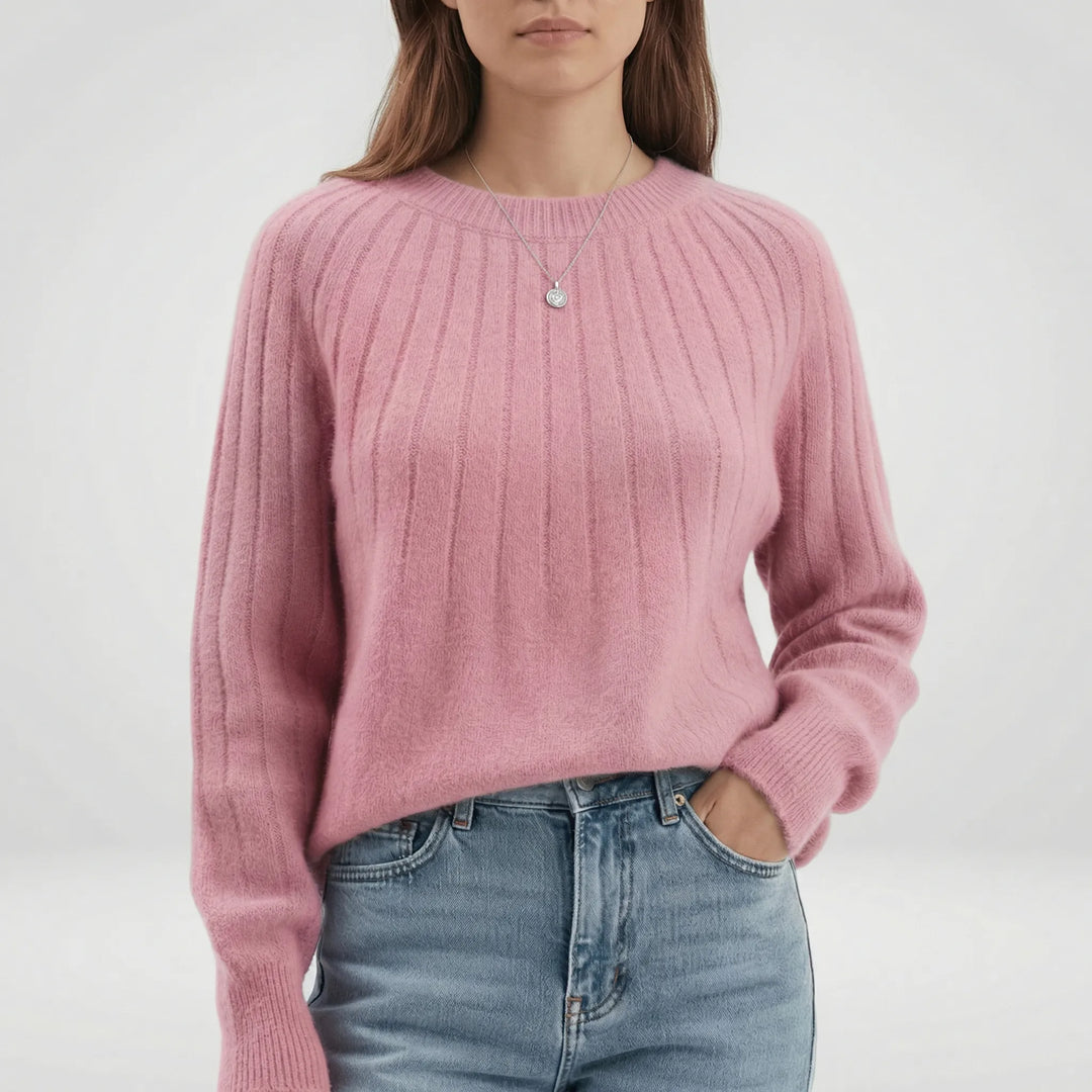 Women's Ribbed Crew Neck Jumper – Yvonne