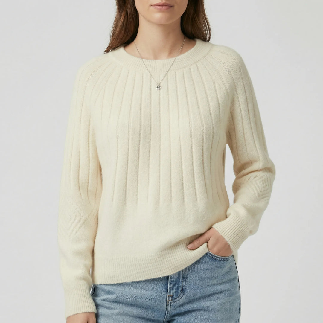 Women's Ribbed Crew Neck Jumper – Yvonne