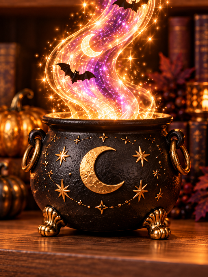 Halloween Cascade Shelf Light With Witch Design