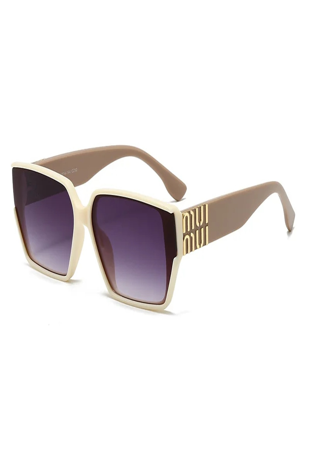 Women's Oversized Square Gold Detail Sunglasses