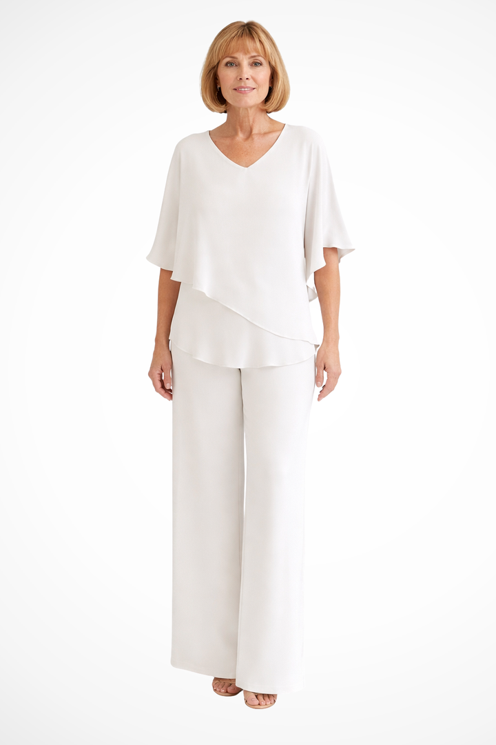 Women's Effortless Chic Two-Piece Top & Wide Leg Pants Set