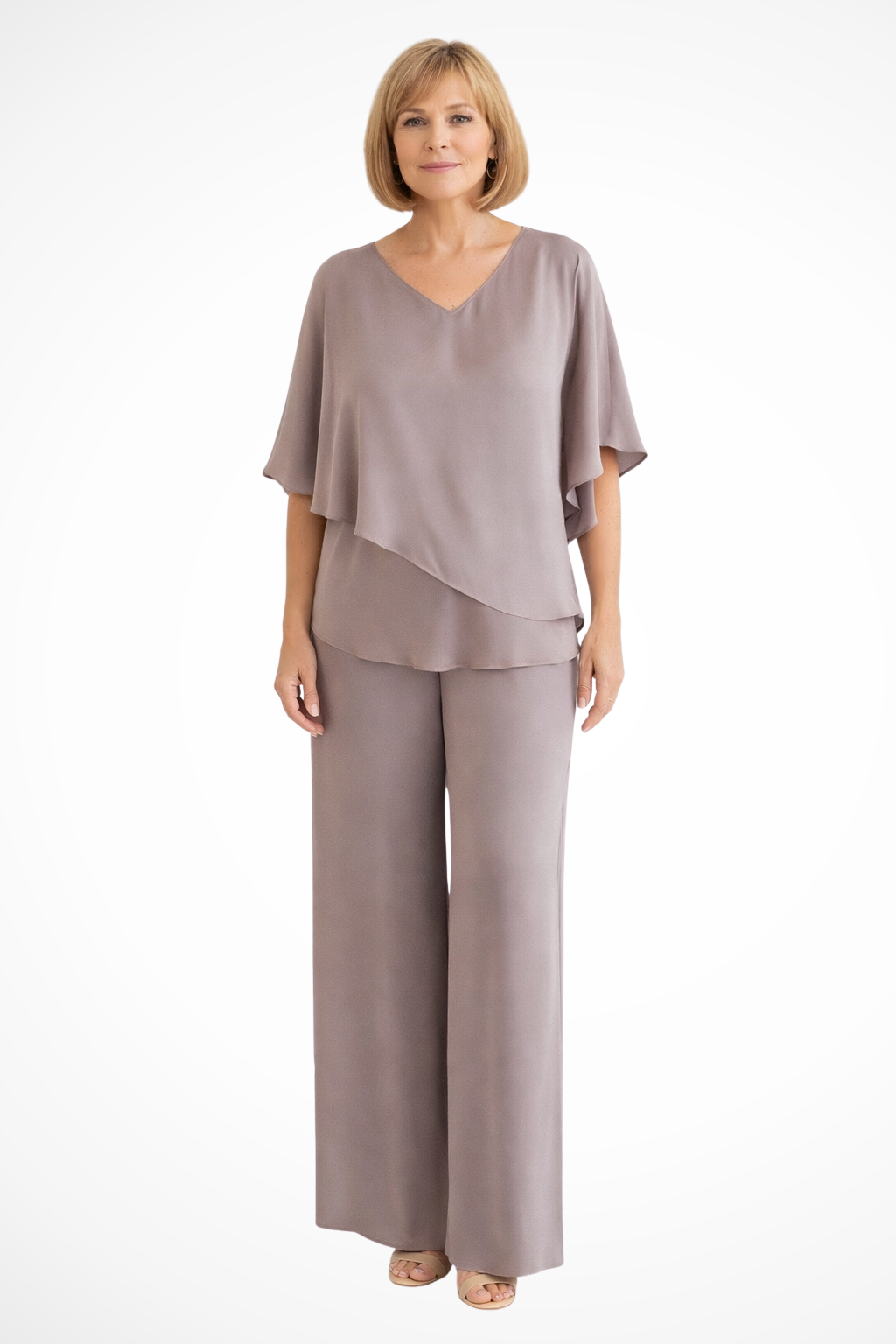 Women's Effortless Chic Two-Piece Top & Wide Leg Pants Set