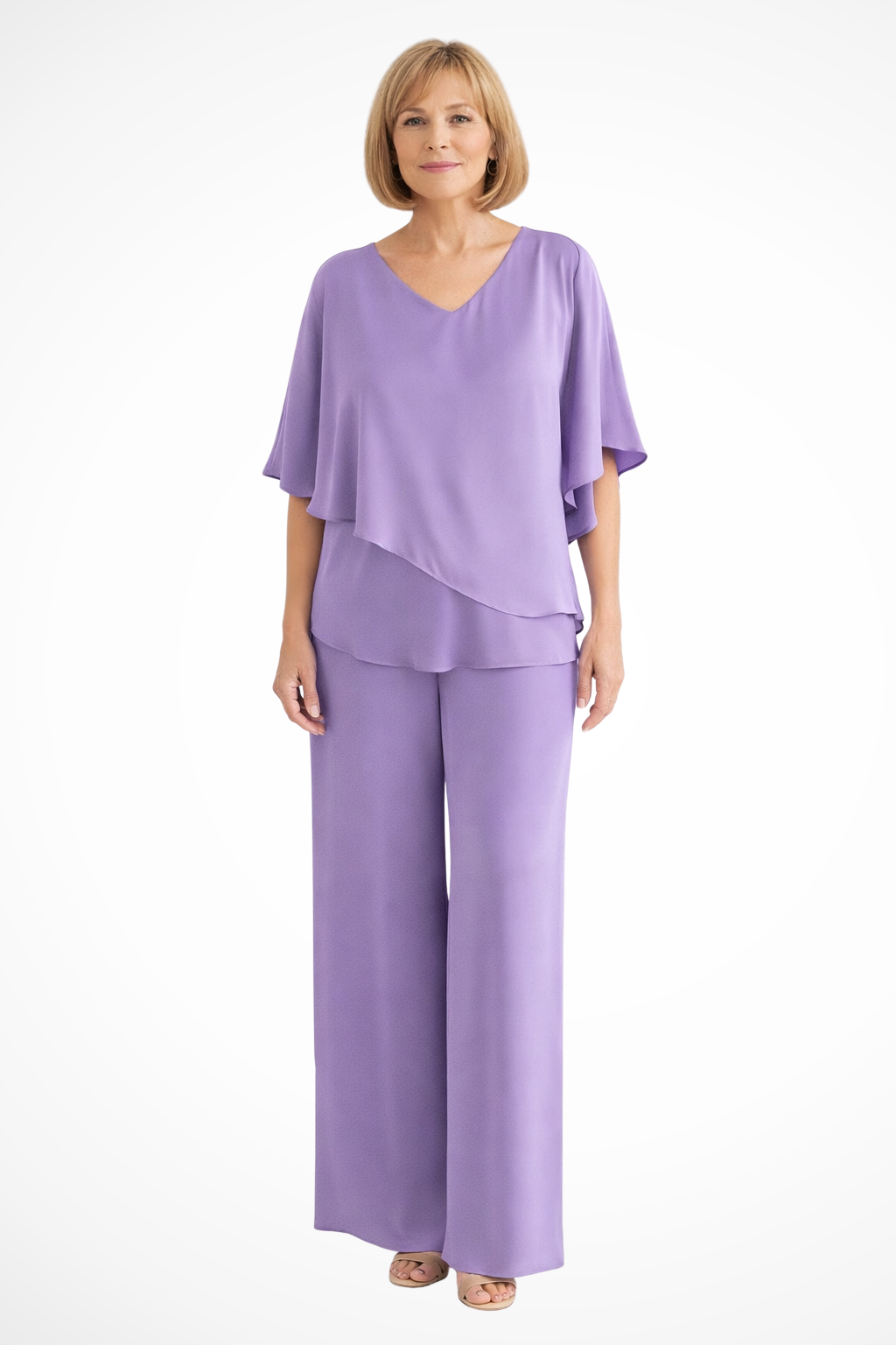 Women's Effortless Chic Two-Piece Top & Wide Leg Pants Set