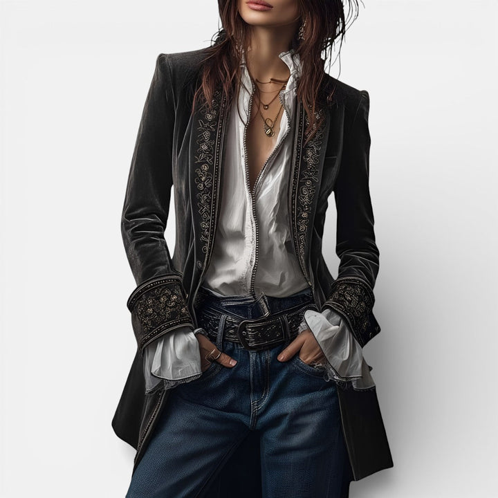 Eliza Elegant Velvet Jacket with Rich Depth of Colour for Women - Elena Harper
