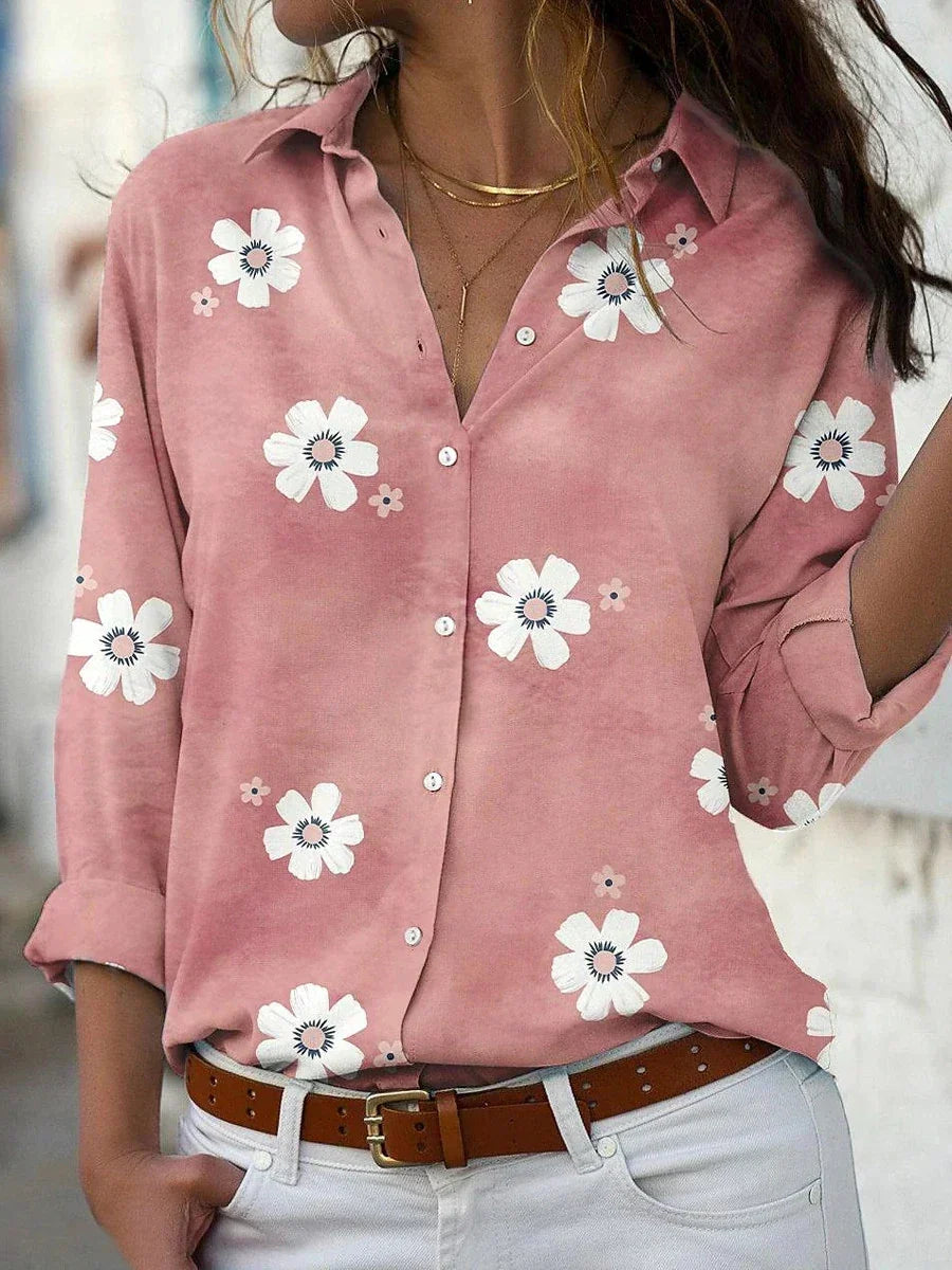 Poppy Leighton Floral Print Blouse With Relaxed Fit For Women, view 3 - Elena Harper