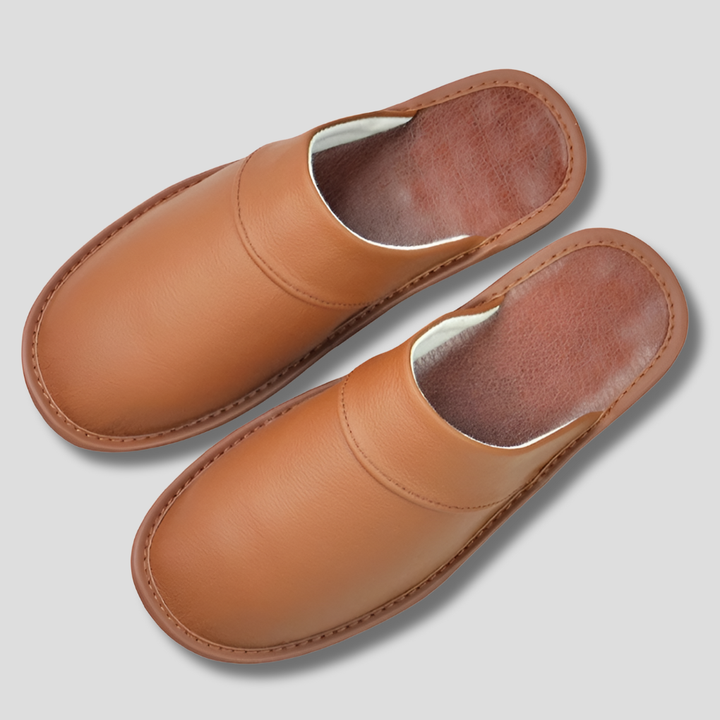 Men’s Leather Slippers, view 10 - Elena Harper