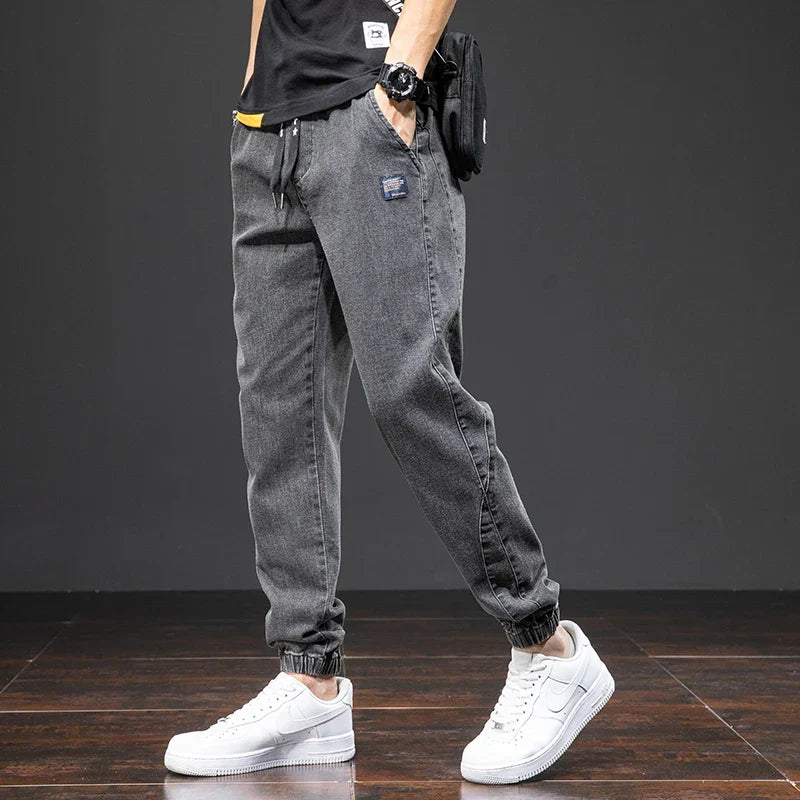 Men’s Denim Jogger Pants | Drawstring Cuffed Fit