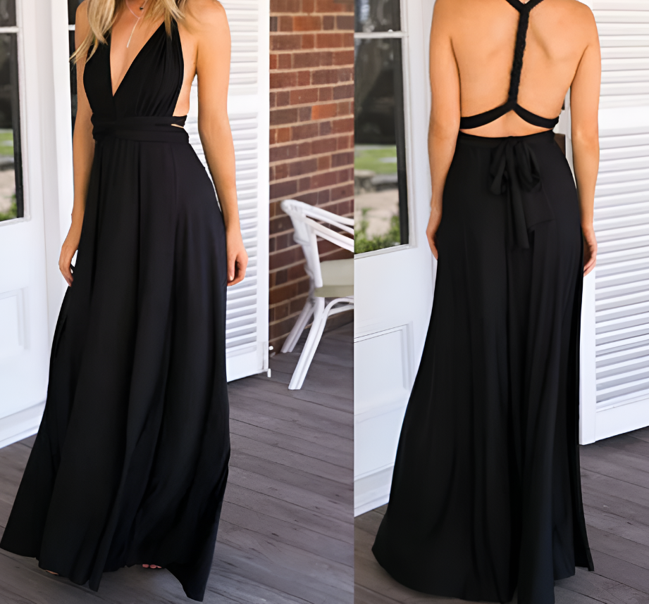Women's Multiway Wrap Maxi Dress - Convertible Elegant Evening Gown