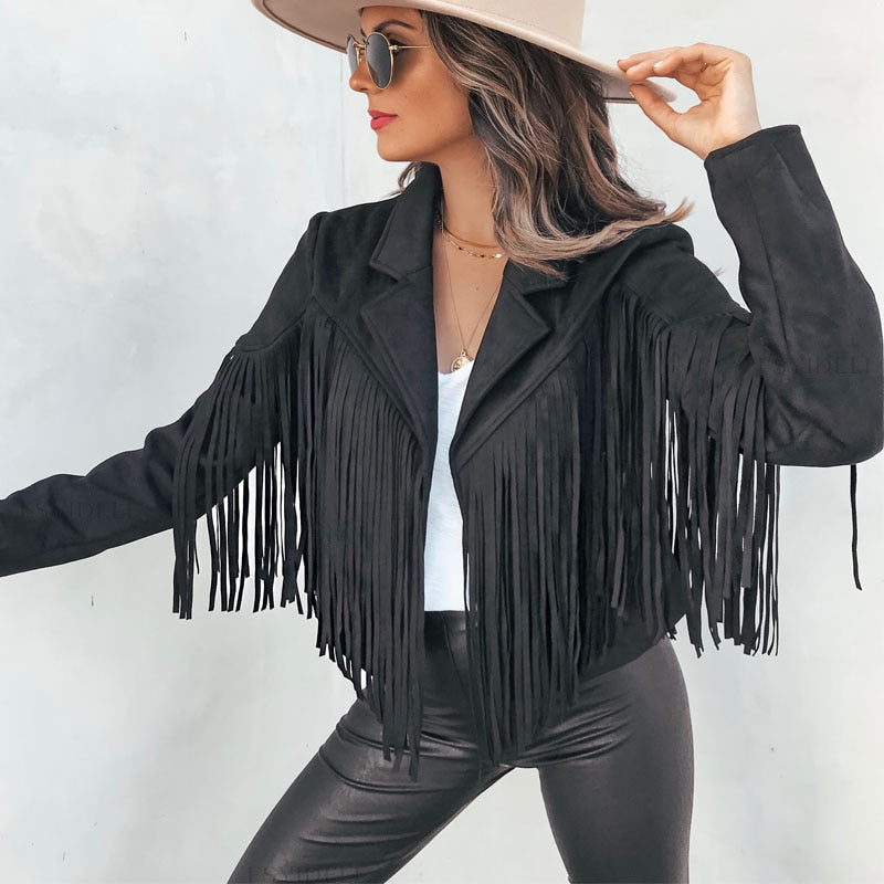 Dahlia - Suede Jacket with Fringes