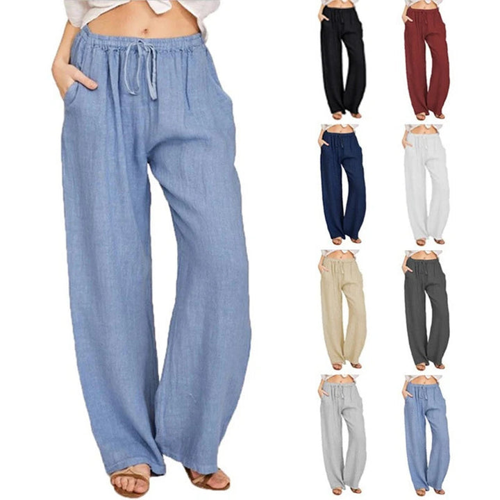 HEIDI Casual Loose-Fit Drawstring Waist Pants, view 2 - Elena Harper