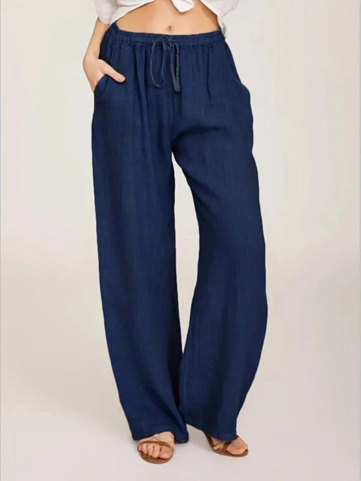 HEIDI Casual Loose-Fit Drawstring Waist Pants, view 5 - Elena Harper