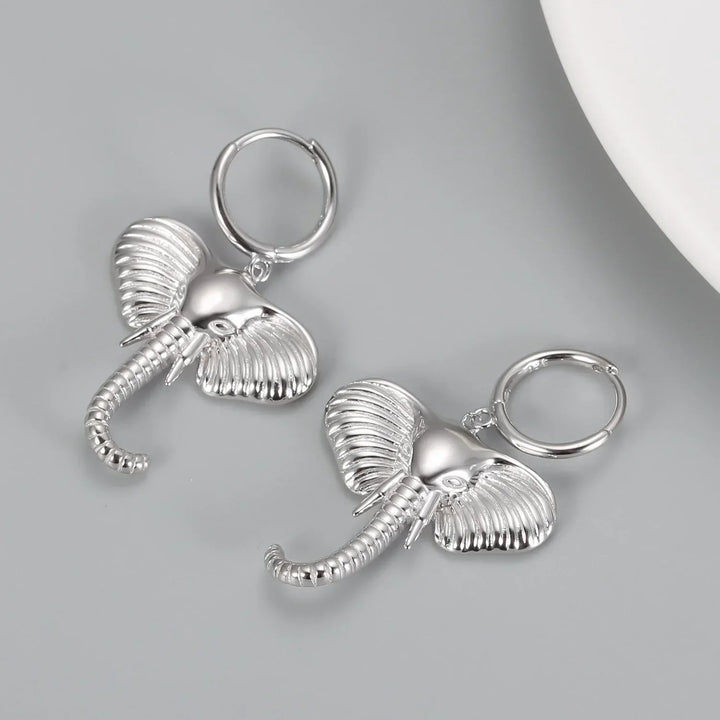 Elephant Charm Hoop Earrings, view 8 - Elena Harper