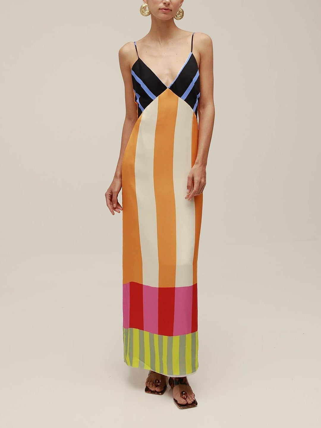 Women's Vibrant Multicolor Maxi Dress