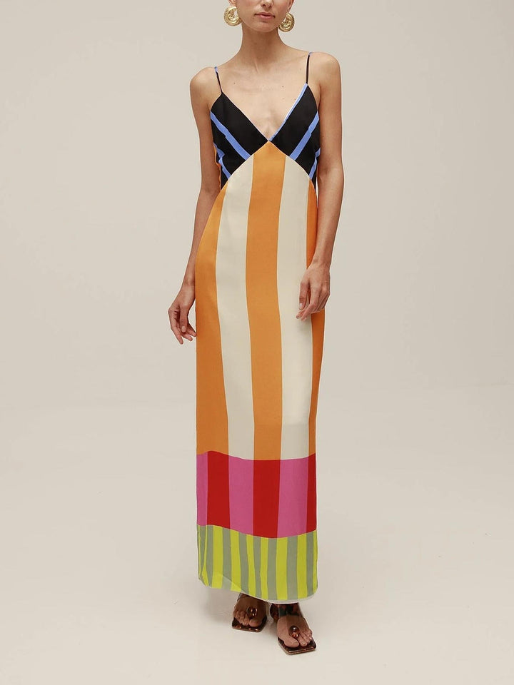 Women's Vibrant Multicolor Maxi Dress