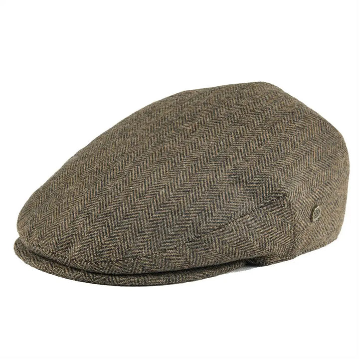 Men's Classic Herringbone Flat Cap for Timeless Style