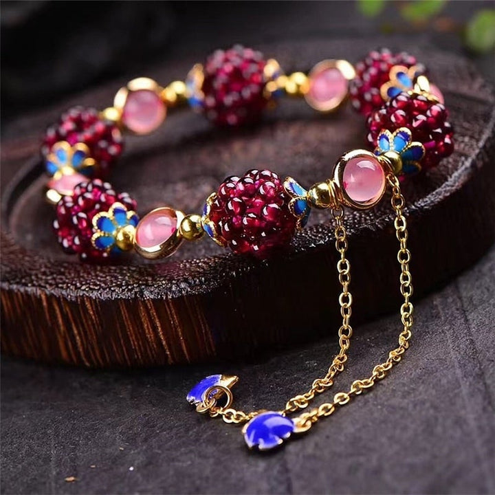 Natural Stone Berry Bracelet - Elena Harper