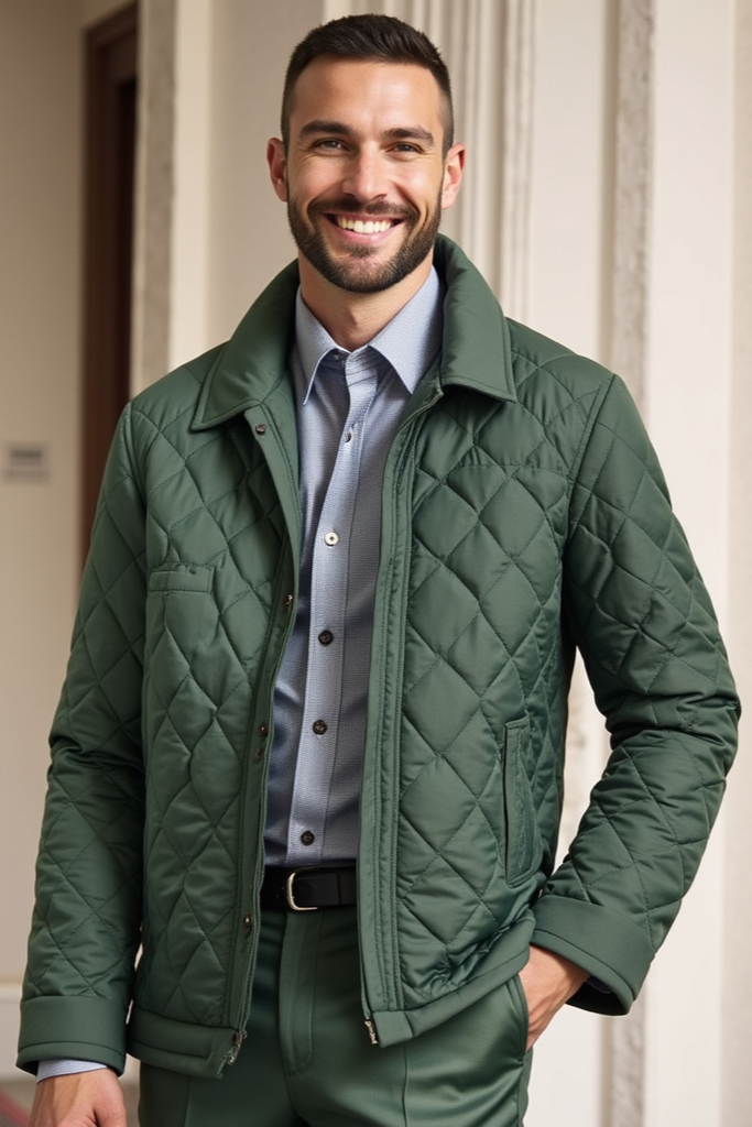 Classic Quilted Winter Jacket for Men – Stylish, Warm, and Functional