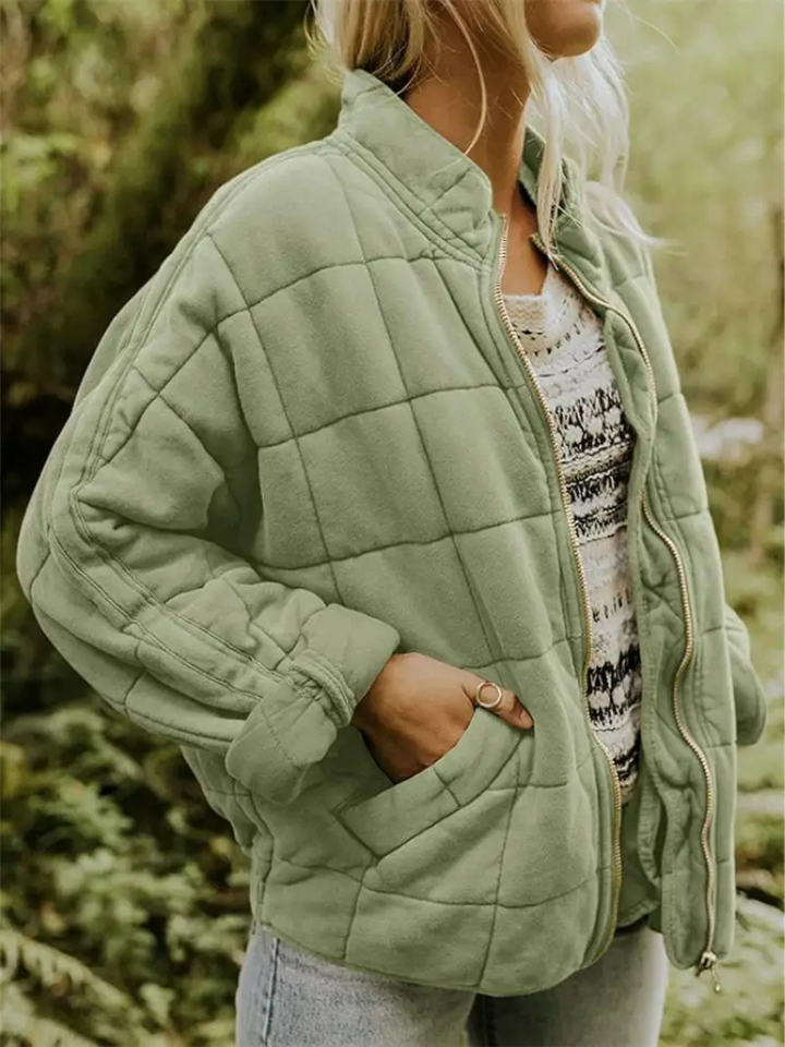Agnès - Elegant Quilted Zip-Up Down Jacket