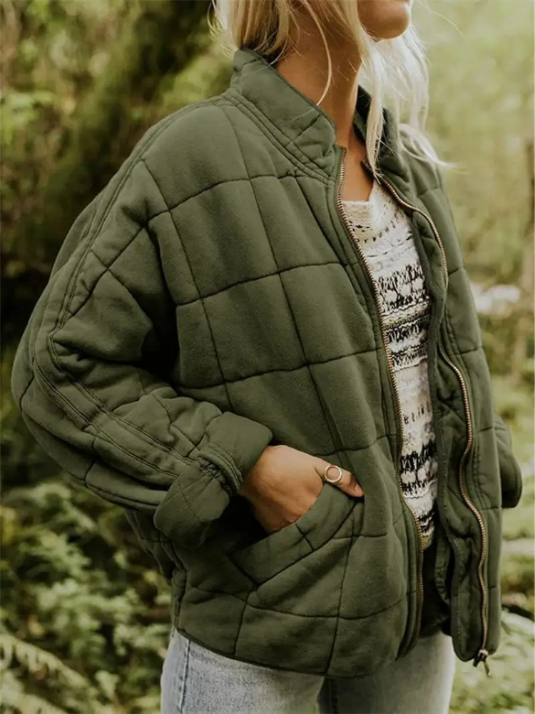 Agnès - Elegant Quilted Zip-Up Down Jacket