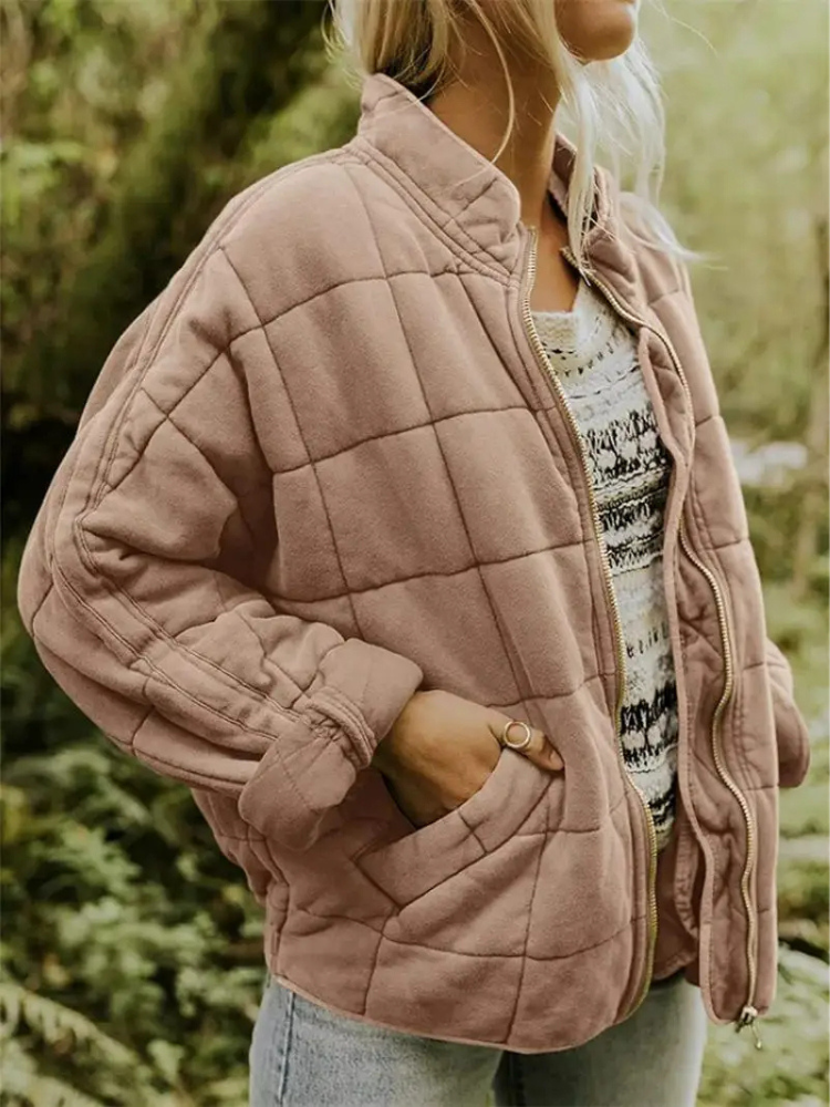 Agnès - Elegant Quilted Zip-Up Down Jacket