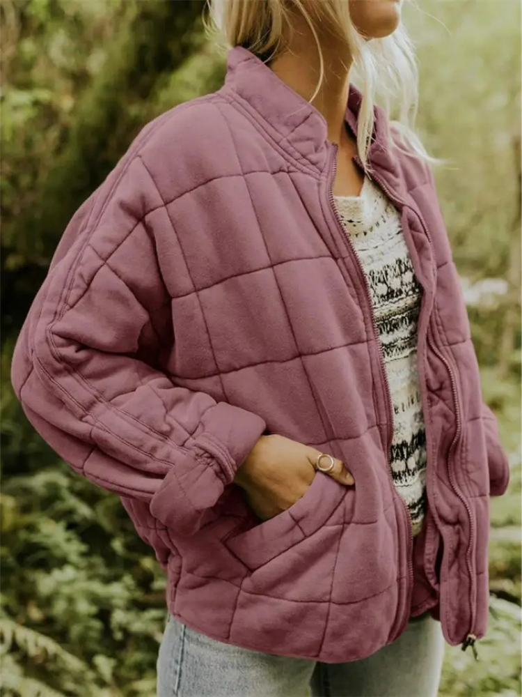 Agnès - Elegant Quilted Zip-Up Down Jacket