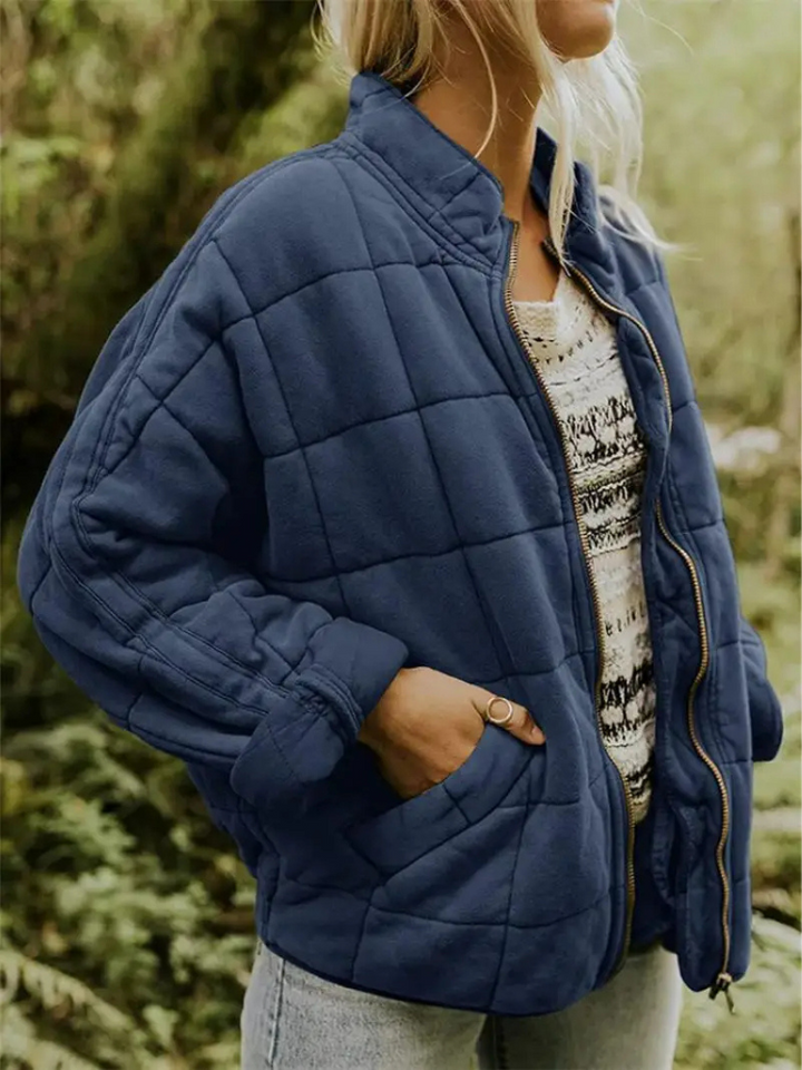 Agnès - Elegant Quilted Zip-Up Down Jacket