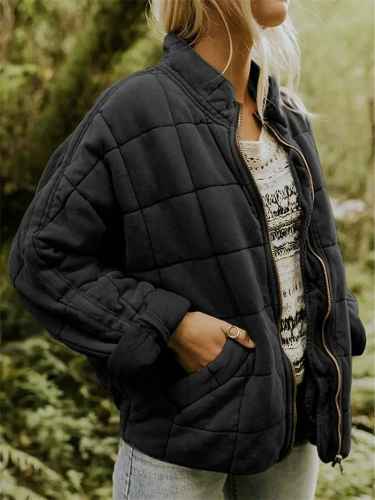 Agnès - Elegant Quilted Zip-Up Down Jacket