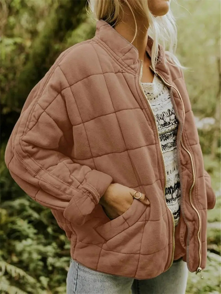 Agnès - Elegant Quilted Zip-Up Down Jacket