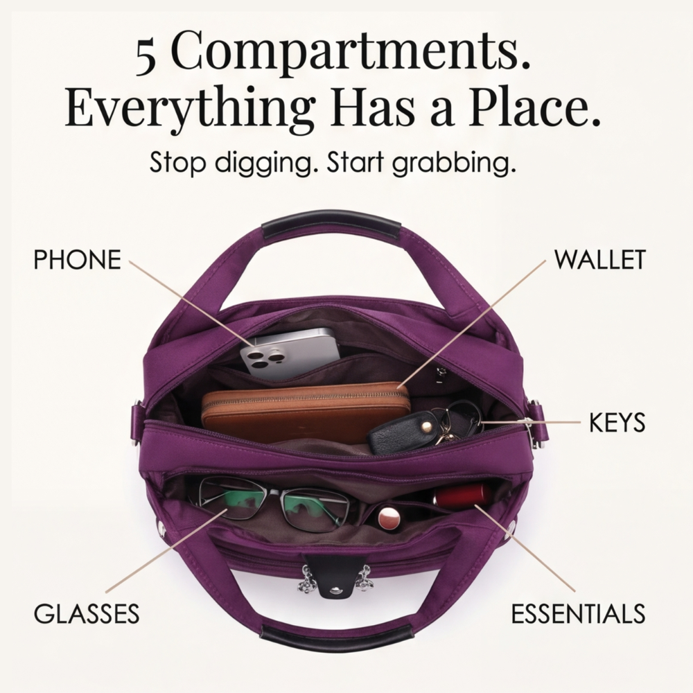 Carreau Multi Pocket Crossbody Bag - Elena Harper