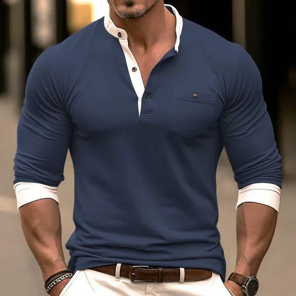 Men's Versatile Long-Sleeve Casual Button-Down Shirt
