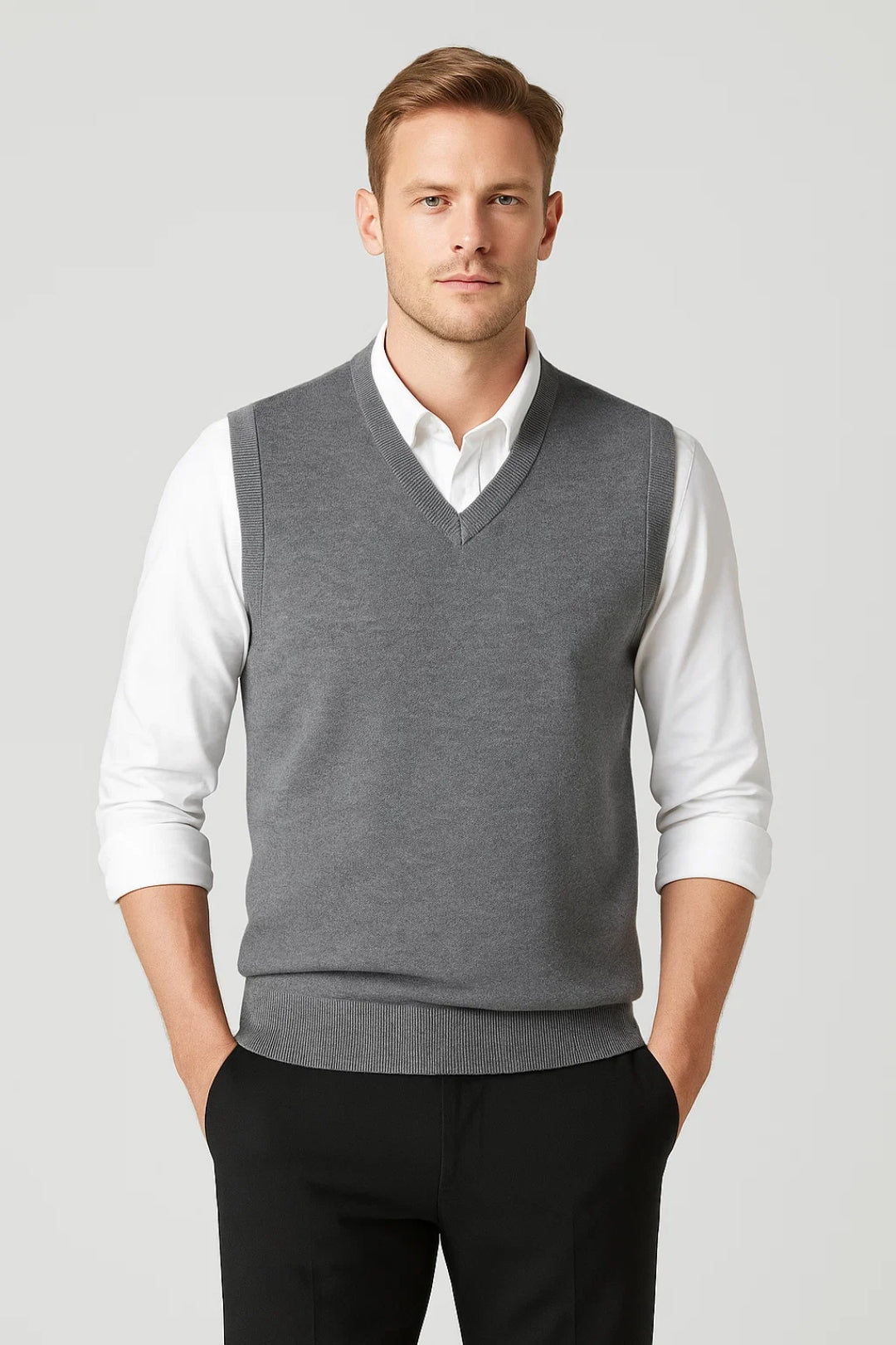 ELENA HARPER™  |  MEN'S V-NECK KNITTED VEST