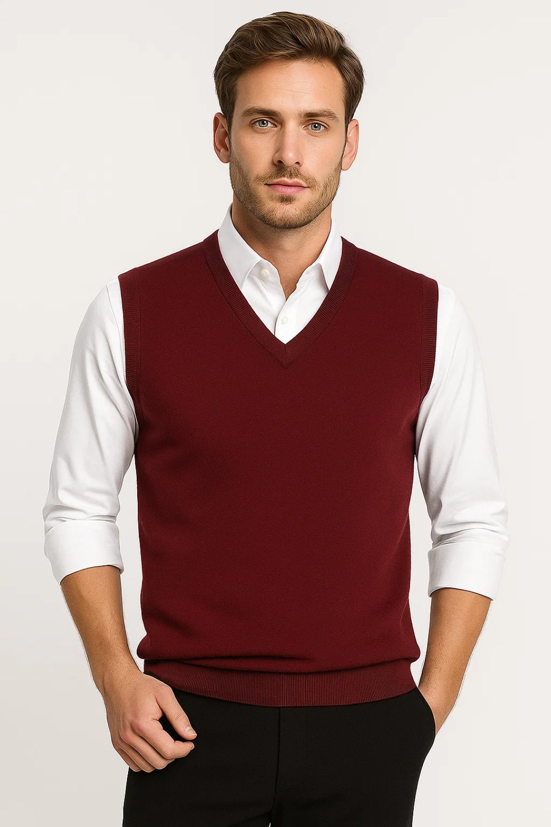 ELENA HARPER™  |  MEN'S V-NECK KNITTED VEST