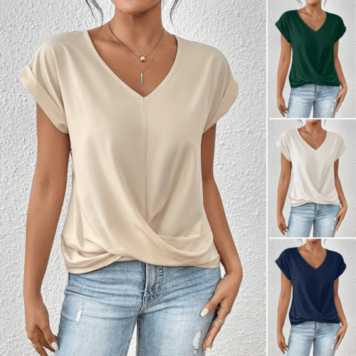 Tammana Casual T-Shirt with V-Neck, view 10 - Elena Harper