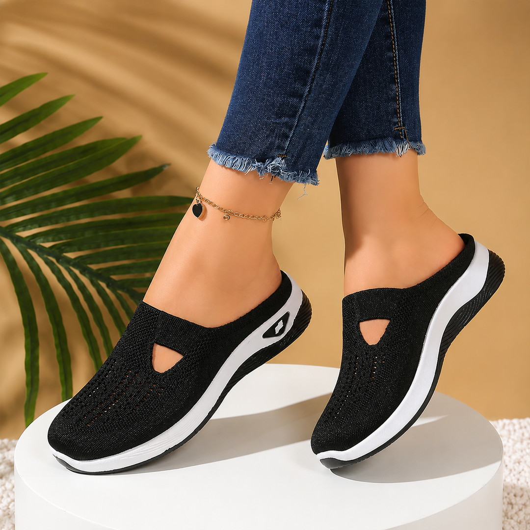 Airessa Breathable Mesh Slip-On Mules with Cushioned Air Sole - Elena Harper