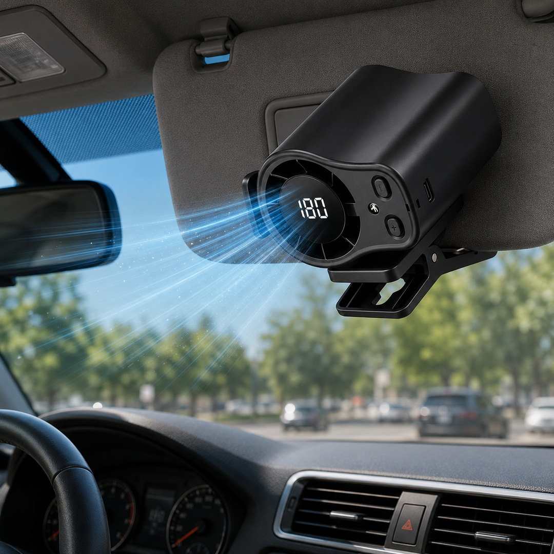 Coolnix Portable Clip On Car Fan with LED Display - Elena Harper