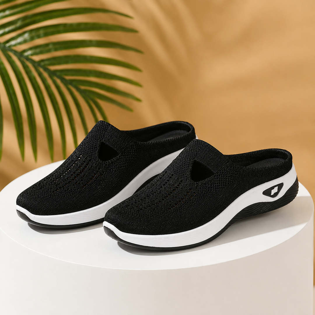 Airessa Breathable Mesh Slip-On Mules with Cushioned Air Sole - Elena Harper