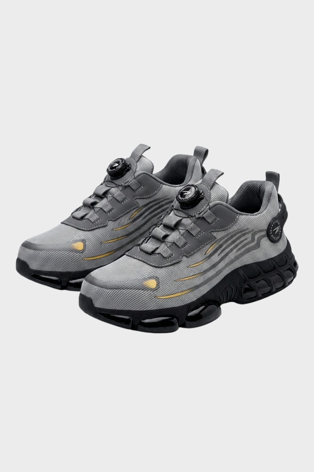 Men's Lace-Up Work Sneakers Distinctive Sole Profile, view 5 - Elena Harper