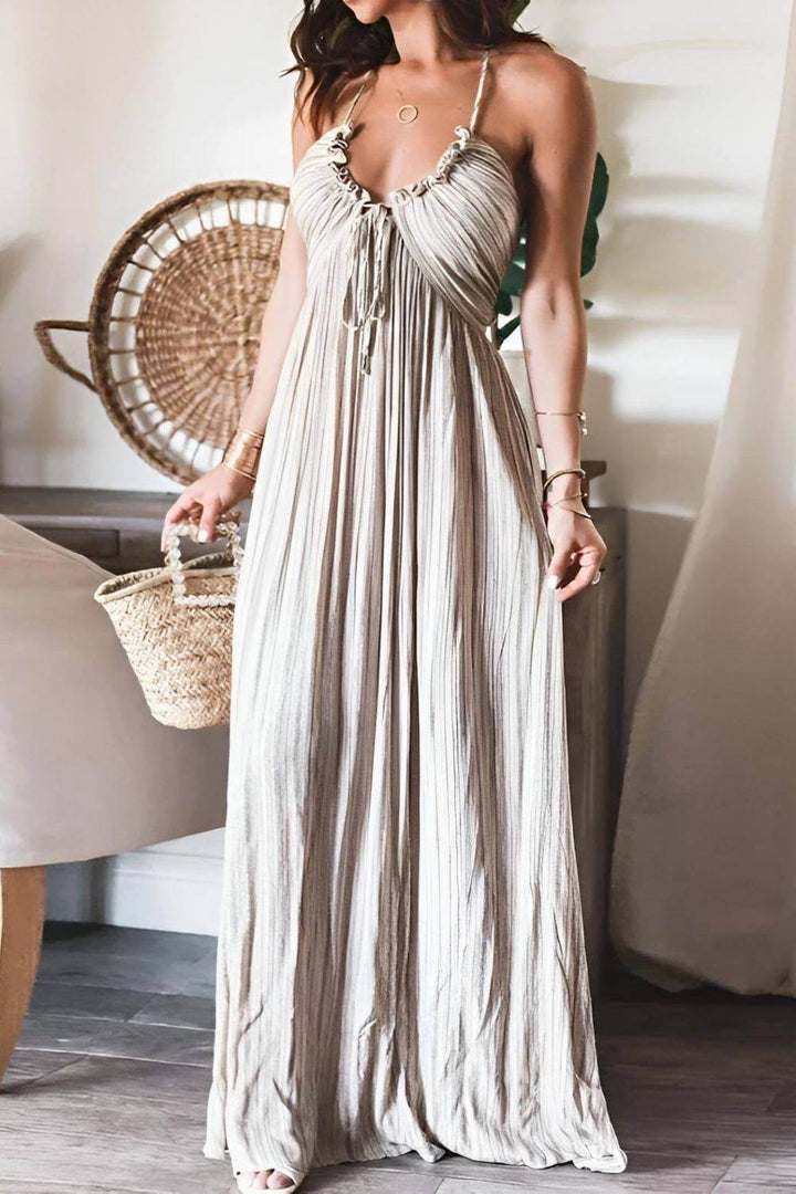 Lanie Chic Pleated Maxi Dress - Elena Harper