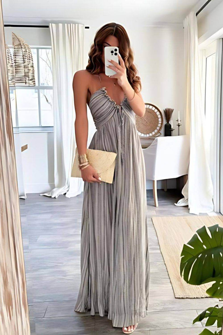 Lanie Chic Pleated Maxi Dress - Elena Harper