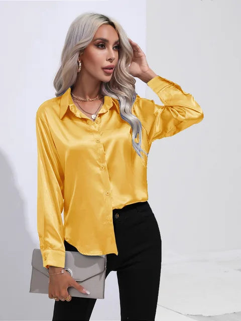 Women's Long Sleeve Button-Up Blouse