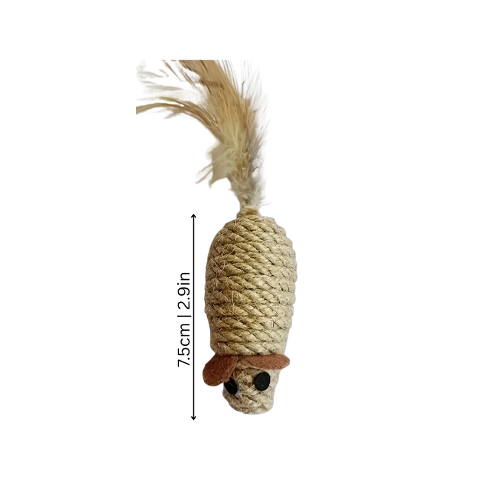 Cat's Interactive Feather Mouse Toy Set - Stimulate Instincts
