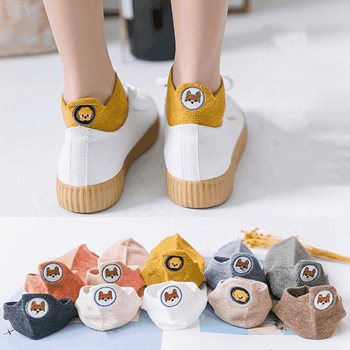 Casual Dog Embroidered Socks