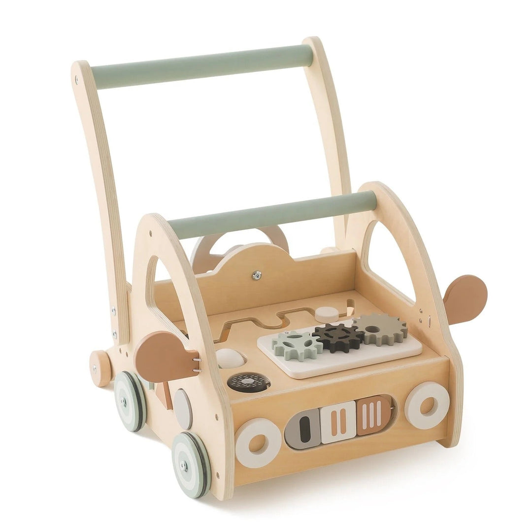 Wooden Walker with Montessori Toy Parts and Mirrors