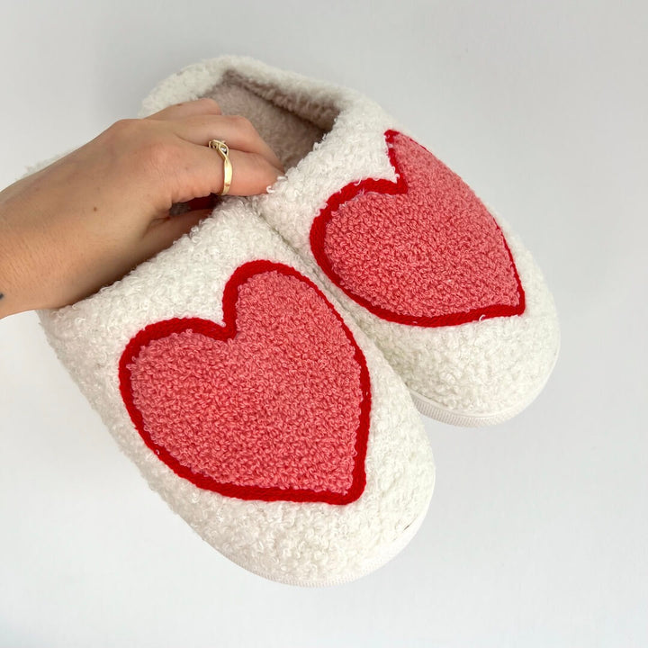 Women's House Slippers with Hearts - Valery